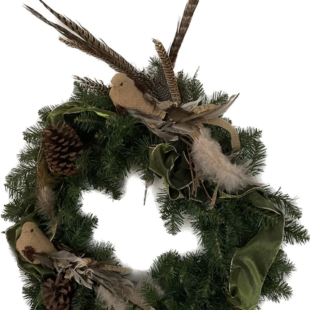 Rustic Wildlife Winter Wreath 17” by 19” Holiday Christmas
